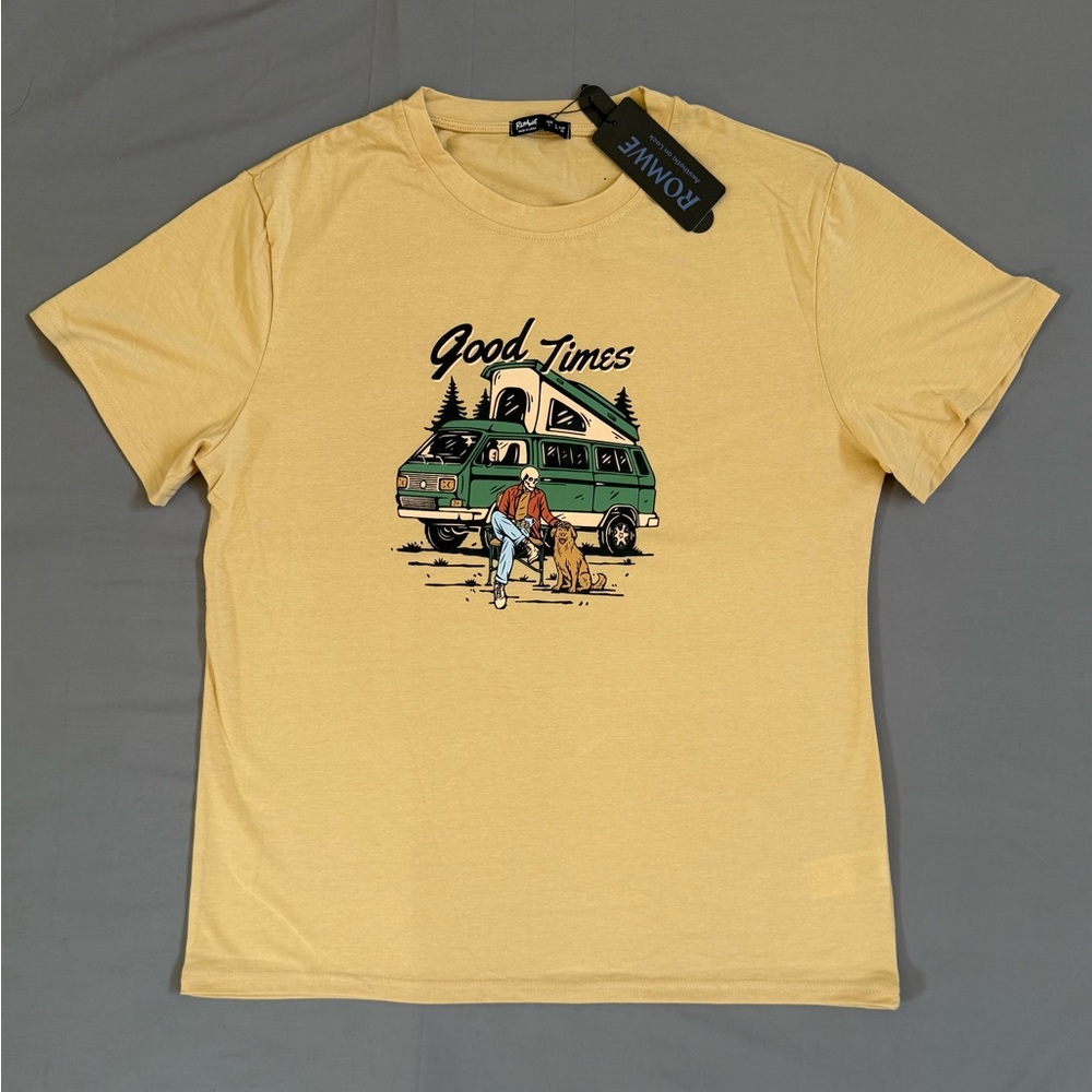 ROMWE Mustard Graphic‎ Tee for Men
